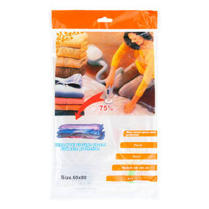 Bolsa de Almacenamiento al Vacío Funcional de Plástico para Ropa 80x60, Organizador para Armario, Dormitorio, Bolsa Comprimida para Ropa Ideal para Viajes - Product Image 1