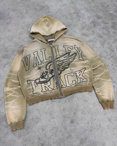 Sweat à capuche oversize délavé à l'acide, en molleton doux, chaud, respirant, avec logo personnalisé, style vintage délavé, décontracté, quotidien, streetwear - Product Image 4