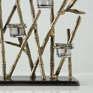 ที่ใส่เทียนทีไลท์ตกแต่งแบบคลาสสิกทำจากเหล็กพร้อมแขน5ข้าง - Product Image 4