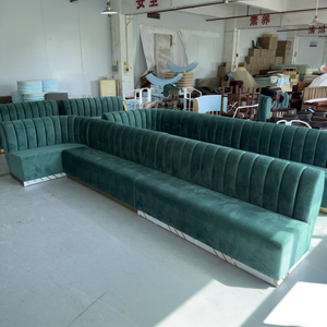 <span class=keywords><strong>Banquette</strong></span> de restaurant <span class=keywords><strong>en</strong></span> velours courbé <span class=keywords><strong>en</strong></span> forme de L, siège rembourré pour hôtel, bar, boîte de nuit, ensemble de mobilier commercial - Product Image 5