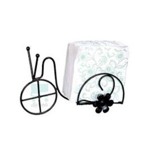 Fabriqué à la main fer pousse-pousse porte-serviettes Vintage noir métal Cycle support de tissu pour décor de Table cuisine et Restaurant accessoire - Product Image 1