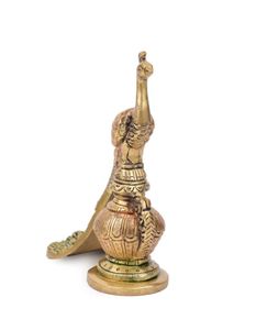 Pièce décorative en laiton antique en forme de paon - 6 pouces de hauteur Décoration d'intérieur dorée Style moderne Décoratif - Product Image 4