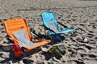 Chaise de plage pliable portable en acier inoxydable moderne avec porte-gobelet pour adultes et enfants, idéale pour les concerts en plein air et les bateaux