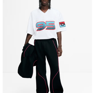 High Quality OEM Wholesale Custom Logo Cotton Blends Fleece <b>Lined</b> Sweatpants Men's Relaxed Fit Oversized Wide Leg Sweatpants - Product Image 6