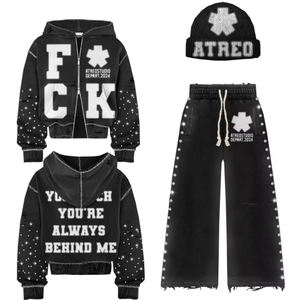 Conjuntos Deportivos de Entrenamiento de Moda, Etiquetado Privado, Precios Accesibles, Calidad de Exportación, Sudadera con Capucha y Pantalones Deportivos con Cremallera - Product Image 2