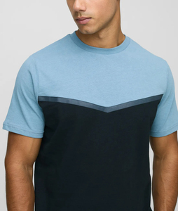 Nueva moda 2025 100% algodón Hombre corto conjunto personalizado 3D puff impreso logo color block 2 piezas conjunto streetwear chándal de hombre - Product Image 3