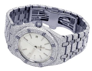 Montres unisexes haute couture personnalisées en moissanite blanche et diamants fins pour hommes, style hip hop, style glacé antique - Product Image 4