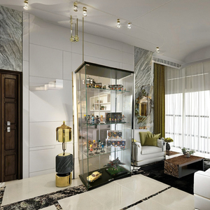 Vitrine moderne en verre trempé TMG-G393-1 (ECO) pour objets de collection, bar à domicile, salon, salle à manger, bureau, hôtel et entrée - Product Image 5