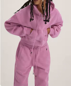 ชุดกีฬาสองชิ้นสำหรับผู้หญิงเสื้อฮู้ดพิมพ์ลายดิจิทัลสำหรับวิ่งจ๊อกกิ้งฤดูหนาว - Product Image 5