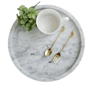 Plateau de service en marbre vert écologique pour cadeaux de mariage avec un beau motif de feuilles - Product Image 6