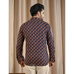 เสื้อเชิ้ตผ้าป๊อปลินลายพิมพ์ลำลองสำหรับผู้ชาย แขนยาว ลายจุด ไซส์ XL ระบายอากาศได้ดีและมีสไตล์ แฟชั่น ODM - Product Image 6