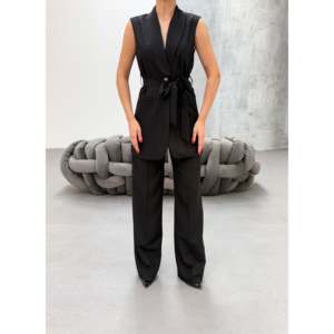 Ensemble deux pièces veste et pantalon - Noir - Noir - Product Image 4