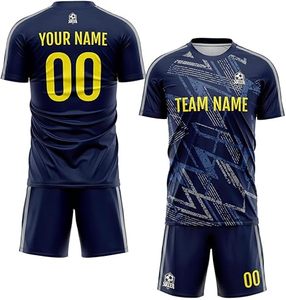 Ensemble d'uniformes de football personnalisables-100% coton séchage rapide unisexe tailles adultes - Product Image 1