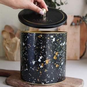 กระป๋องโลหะสีดำหินขัดพร้อมที่จับลูกบิดขนาด175x180มม. - Product Image 3