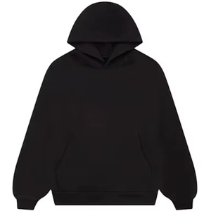 เสื้อมีฮู้ดแบบสวมหัวผ้าฟลีซสีทึบสำหรับทุกเพศเสื้อผ้าแนวสตรีทผ้าคอตตอน100% - Product Image 5