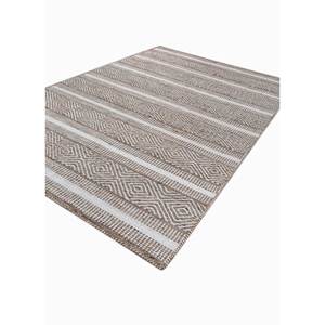 พรมขนสัตว์ลายเรขาคณิตสีน้ำตาลเบจคลาสสิก ทอแบบเรียบ สำหรับห้องนั่งเล่น ห้องโถง รูปทรงสี่เหลี่ยมผืนผ้า รุ่น ADWP-13039 ขนาด 4 เมตร - Product Image 2