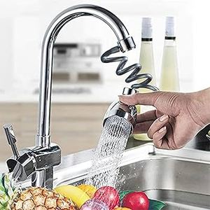 Grifo de Cocina Cromado de 3 Funciones con Manguera Extensible y Rotación de 360 Grados, Ahorro de Agua - Product Image 2