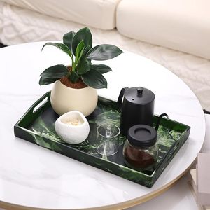 Plateau de service en résine de forme carrée, prix d'usine en gros, pour la cuisine, plat de service disponible pour servir les aliments - Product Image 2