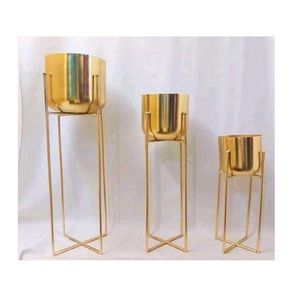 Superior Quality Brass Flower Pot Stylish Metal Planters <b>Stand</b> for Home & Garden Decoration Outdoor Stylish Metal Planter - Product Image 4
