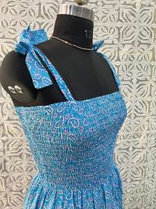 Robe longue en coton fait à la main ethnique Boho Hippie silhouette ample et taille naturelle robe de soirée tunique légère - Product Image 3