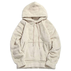 Wholesale Solid Color Fleece Pullover <b>Sherpa</b> <b>Hoodie</b> Latest Casual Wear for <b>Men</b> Cotton Blended Winter <b>Hoodie</b> for Adults - Product Image 4