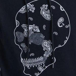 Sudadera con Capucha Personalizada, Ecológica, de Invierno, de Poliéster/Algodón, con Pedrería, Hombros Caídos, Estilo Urbano, Bordado con Parches - Product Image 4