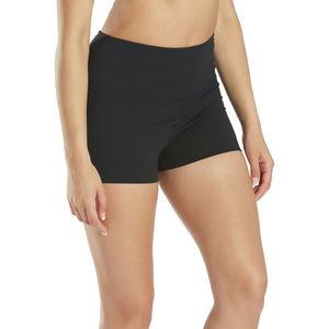 Pantalones cortos de gimnasio negros cortos de compresión de alto estiramiento sin costuras genuinos para mujer, pantalones deportivos personalizados para entrenamiento, entrenamiento activo, pantalones de yoga - Product Image 1