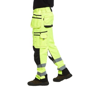 New High <b>Men</b> Reflective Cargo <b>Work</b> Pants Safety Hi Vis <b>Trousers</b> Custom OEM Private Label Factory Supplier - Product Image 3