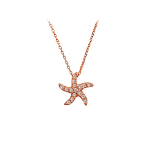NUEVO 14K Oro sólido Estrella de mar Encanto Collar de luz Delicado collar de circón cúbico natural Joyería al por mayor de Turquía - Product Image 2