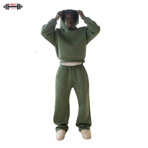 French Terry Regular Fit Hooded Heavyweight Winter Sport <b>Tracksuit</b> for Men 100% Cotton Breathable - Product Image 3