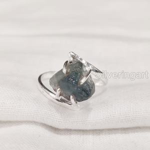 Bijoux en pierre brute bague pour femme pierre précieuse tanzanite naturelle décembre pierre de naissance croix broche bague bijoux bague en argent Sterling 925 - Product Image 1