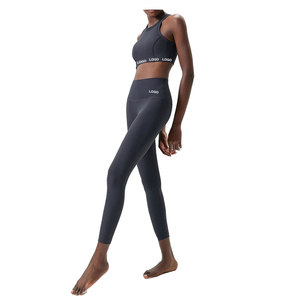 Ensemble de yoga fitness, nouveau design, vêtements de sport à séchage rapide pour femmes, matière polyester/nylon, logo personnalisé, devant 2 pièces, OEM personnalisé - Product Image 1