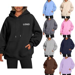 Sudadera Larga Extra Grande de Invierno para Mujer, Interior de Terciopelo, Corte Holgado, 100% Algodón, Ropa Urbana - Product Image 4