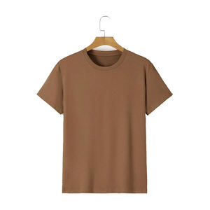 Camiseta de Hombre de Color Liso, Cuello Redondo, Manga Corta, Ropa Casual, Camiseta de Hombre con Estampado Personalizado, Camiseta de Algodón de Alta Calidad - Product Image 1