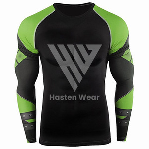 Private Labelling Customer Demands Sportswear Rash Guards High Quality Premium Selling O-Neck Dual Color Panel <b>Compression</b> <b>Shirt</b> - Product Image 5