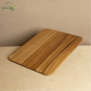 Tabla de Cortar Cuadrada de Madera de Acacia Maciza con Ranura para Jugos, Ecológica y Duradera, 1.5 cm de Grosor - Product Image 1