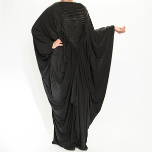 Abaya style arabe femmes couleur unie simple modeste caftan abaya vêtements islamiques Abaya longue musulmane teinte en noir à manches longues - Product Image 5