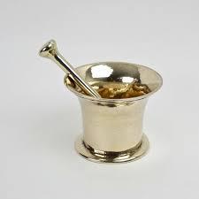 Mortier et pilon en laiton pour ail gingembre pilule herbes épices broyeur pour la fabrication de l'Inde - Product Image 6