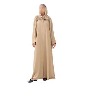 Vestido Islámico de una Pieza con Botones Delanteros y Cordón en el Cuello, Ropa Musulmana para Mujer, Ramadán, Eid, Oración, con Capucha, Ligero y Modesto - Product Image 5