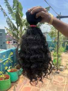 16 pulgadas de alta calidad 100% sin procesar indio cutícula alineada extensiones de cabello paquetes sueltos estilo ondulado profundo - Product Image 2