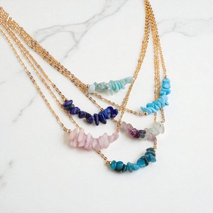 14k Gold Plated Chips Beads Citrine Gemstone Necklace - Link Chain Necklace <b>for</b> Women - Christmas Gift - Product Image 2