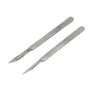 Poignée de scalpel de haute qualité n ° 3 avec lames chirurgicales en acier inoxydable pour instruments chirurgicaux de chirurgie médicale par HEXA CARE - Product Image 1