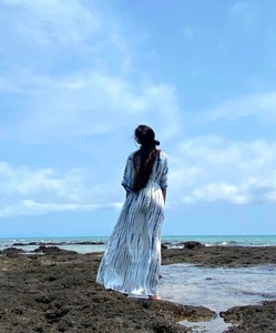 Vestido teñido a mano, vestido de diosa, maxi vestido, caftán largo, de gran tamaño caftán, ropa de resort, vestido de luna de miel, maxi caftán, - Product Image 2