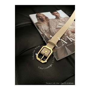 Ceinture carrée pour femme, ceinture pour pantalon, ceinture pour veste, ceinture pour robe - Beige - Product Image 1