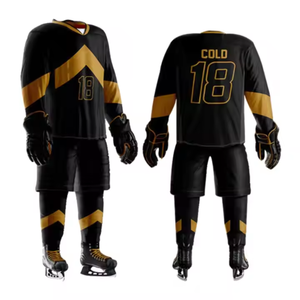 Uniformes unisexes de hockey sur glace avec nom de l'équipe OEM Bon prix pour les vêtements de sport pour adultes disponibles en ensembles uniformes imprimés de hockey sur glace - Product Image 3