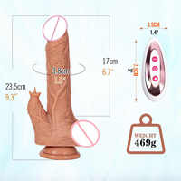 Vibromasseur de gode rotatif à poussée USB pour femmes Vibromasseur de gode à lécher la langue réaliste télécommandé