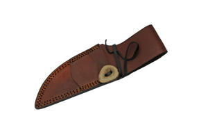 Cuchillo de caza de cuero marrón hecho a mano con hoja en blanco de acero inoxidable, grado DIY, características personalizables OEM, columna vertebral de trabajo de archivo - Product Image 6