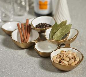 Ensemble de plats à condiments en émail coloré de haute qualité, écologique et moderne, plateau à collations décoratif en métal à compartiments multiples pour les fêtes - Product Image 6