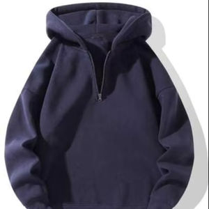 เสื้อฮู้ดดี้แบบยูนิเซ็กซ์ ย้อมสีผ้าฝ้าย คอซิปครึ่งตัว พร้อมโลโก้ปัก ผ้าฟลีซทนทาน สำหรับใส่ในชีวิตประจำวันช่วงฤดูใบไม้ร่วง คุณภาพสูง - Product Image 1