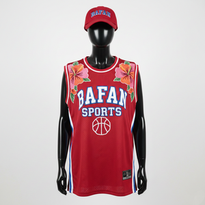 Women Basketball Jersey Premium 180 GSM Breathable Mesh Polyester Red <b>White</b> Blue Side Panel Custom Embroidery Logo Cotton - Product Image 6